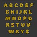 Golden Alphabet Letters Home Decor With Shiny Reflection And Modern Design