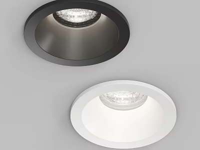 Modern Black And White Recessed Downlights For Home Interior Ceiling Lighting 3d model