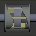 RadMax Mechanical Device With Transparent Casing And Internal Rotating Yellow Blue Components