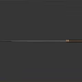Sharp Long Weapon Knife With Serrated Metal Blade And Wooden Handle
