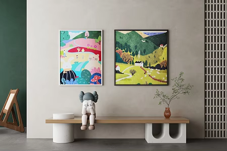 Decorative Painting of Children's Room in Guest Restaurant 3d model
