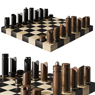 Modern Chess Ornaments 3d model