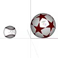 Essential Sports Equipment Featuring Official MLB Baseball And Red Star Design Soccer Ball