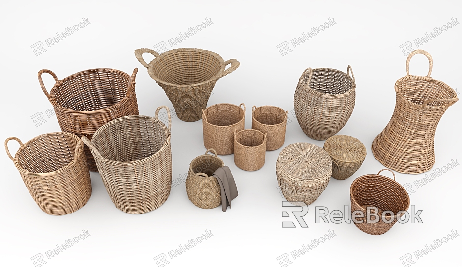 Modern Storage Basket Woven Basket Combination model