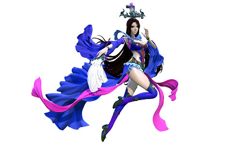 Modern game character female Taoist game character 3d model