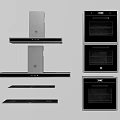 Modern Kitchen Appliances With Range Hood And Built In Ovens Design