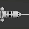 Silver Metallic Vintage Pistol With Textured Grip Barrel Trigger And Classic Weapon Design