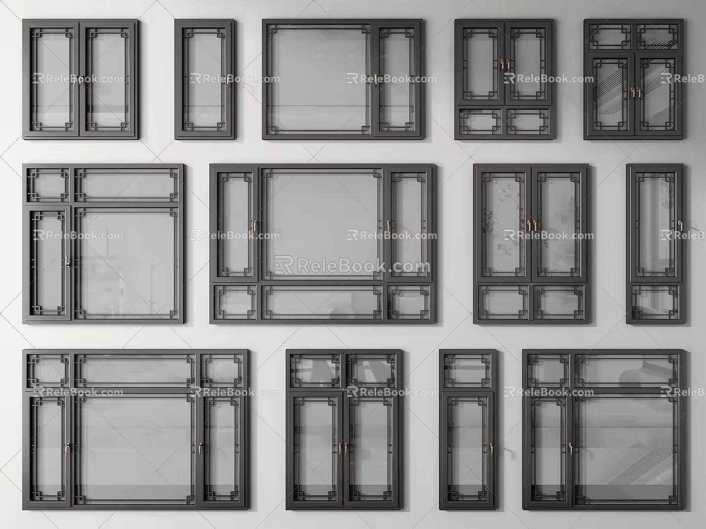 windows retro windows casement windows sliding windows doors and windows floor-to-ceiling windows 3d model