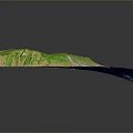 Lush Green Island Landscape With Ocean Coastline And Central Mountainous Terrain