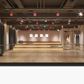 Kids Dance Fitness Studio With Wooden Floor Mirrors Barre And Green Balls