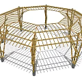 Octagonal Pergola Design With Metal Grid Frame and Central Circular Opening Architectural Structure View