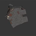 Industrial Scenery Components With Brick Walls Metal Panels Pipes And Equipment