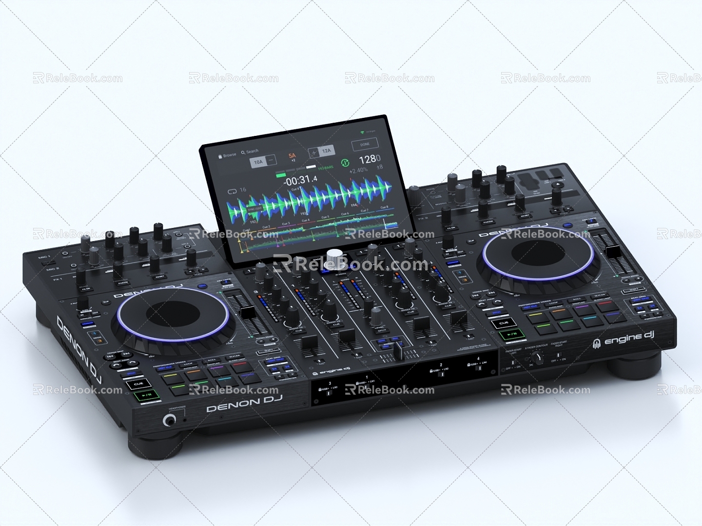 Mixer DJ console music equipment disc player controller console synthesizer effector 3d model