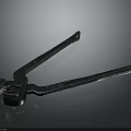 Industrial Metal Pliers With Long Handles And Shiny Surface On Black Background