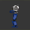 Game Movie Robot Character with Blue White Gray Mechanical Armor Limb Structure and Futuristic Design