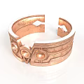 Elegant Copper Bracelet With Intricate Engraved Patterns For Daily Accessory Use