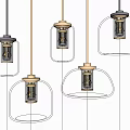 Modern Pendant Lights With Transparent Glass Shades And Metal Bases For Interior Decor