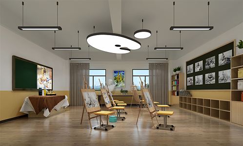 Modern Classroom Art Classroom 3d model