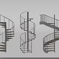 Modern Spiral Staircases With Metal Railings And Wooden Steps In Contemporary Interior Design