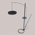 Floor Lamp with Modern Arched Stand Circular Shade and Round Base for Contemporary Living Spaces