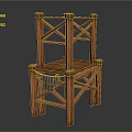 Wooden Equipment Frame Structure With Multi Layer Storage Stand And Metal Component