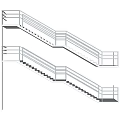 Modern Staircase Design With Railing Multiple Landings And Sleek Steps