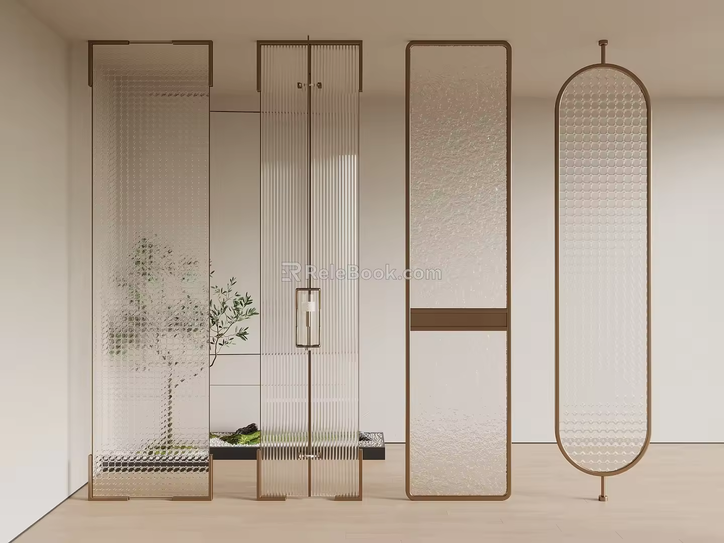 New Chinese-style screen partition 3d model