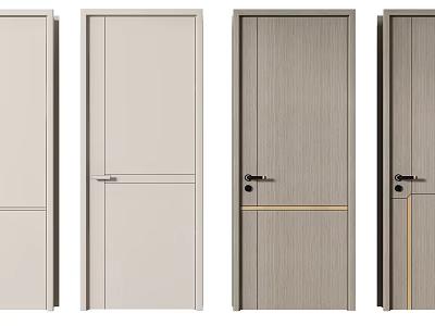 Modern Swing Door Designs With Wooden Texture And Neutral Color Finishes 3d model