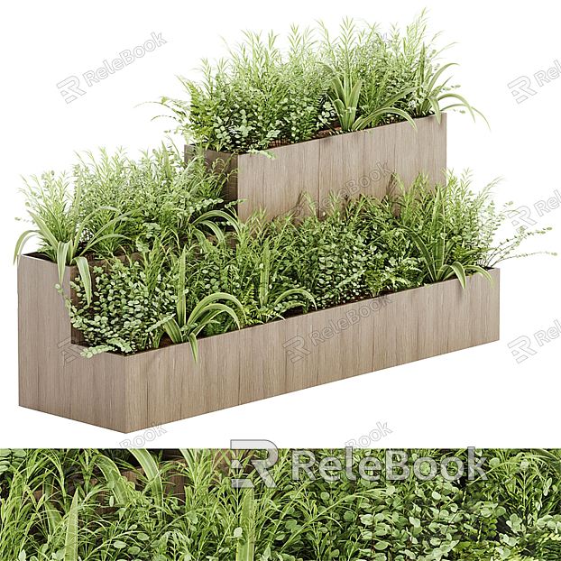 Modern Flower Box Green Plant Pool Outdoor Plant Landscape Tree Pond Garden Green Plant Flower Beds Flower Box model