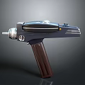 Futuristic Sci Fi Weapon Gun With Black Metal Body And Brown Grip Design