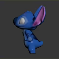 Blue Cartoon Character Figurine With Pink Ears White Eyes And Outstretched Arms