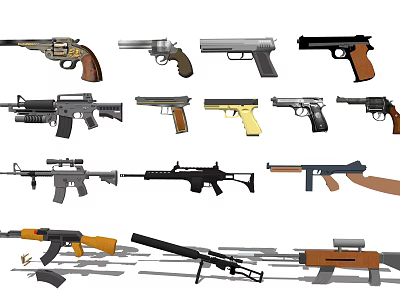 Modern guns. 3d model