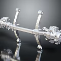Car Axle Assembly Heavy Duty Metal Construction for Vehicle Suspension System 3D Rendered Durable Design