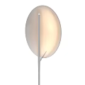 Three Modern Floor Lamps Soft Lit With Silver Pole And Oval Shade