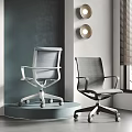 Modern Ergonomic Office Chairs Featuring Breathable Mesh and White Dark Frame Designs