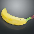 Fresh Ripe Banana With Yellow Peel And Green Stem Healthy Fruit