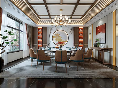 New Chinese Private Room Restaurant Private Room 3d model