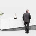 Modern reception desk 3d model