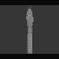 Close Up View Of Silver Metallic Pistol Weapon With Detailed Design And Floating Bullet