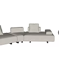 Light Gray Sectional Multi Person Sofa With Modular Design And Comfortable Cushions 3d model