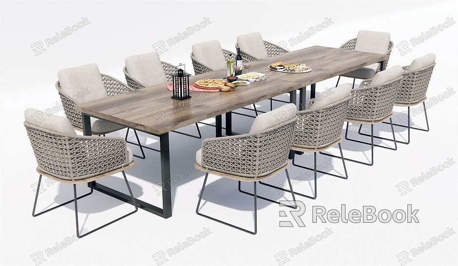 Modern Outdoor Table and Chair Outdoor Dining Table and Chair Leisure Table and Chair Outdoor Chair Rattan Leisure Chair model