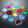 Colorful Geometric Design Elements With Various Shapes And Bright Colorful Patterns