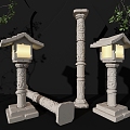 Garden lights landscape lights 3d model