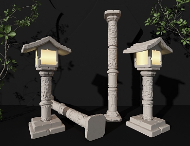 Garden lights landscape lights 3d model