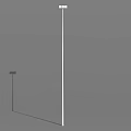 White Street Light With Tall Pole Long Strip Light And Bottom Device On Gray Background