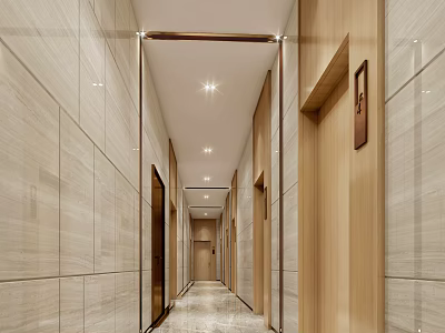 Modern Away Hotel Away 3d model