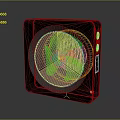 Modern Square Air Cooler Fan With Dark Color Circular Grille And Side Buttons