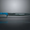 Futuristic Modern Weapon Knife With Blue Handle And Metallic Blade Design