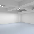 Clean Spacious Laboratory With Modern Ceiling Lights 3d model