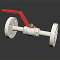 Stainless Steel Ball Valve With Red Handle And Flange Connection Design